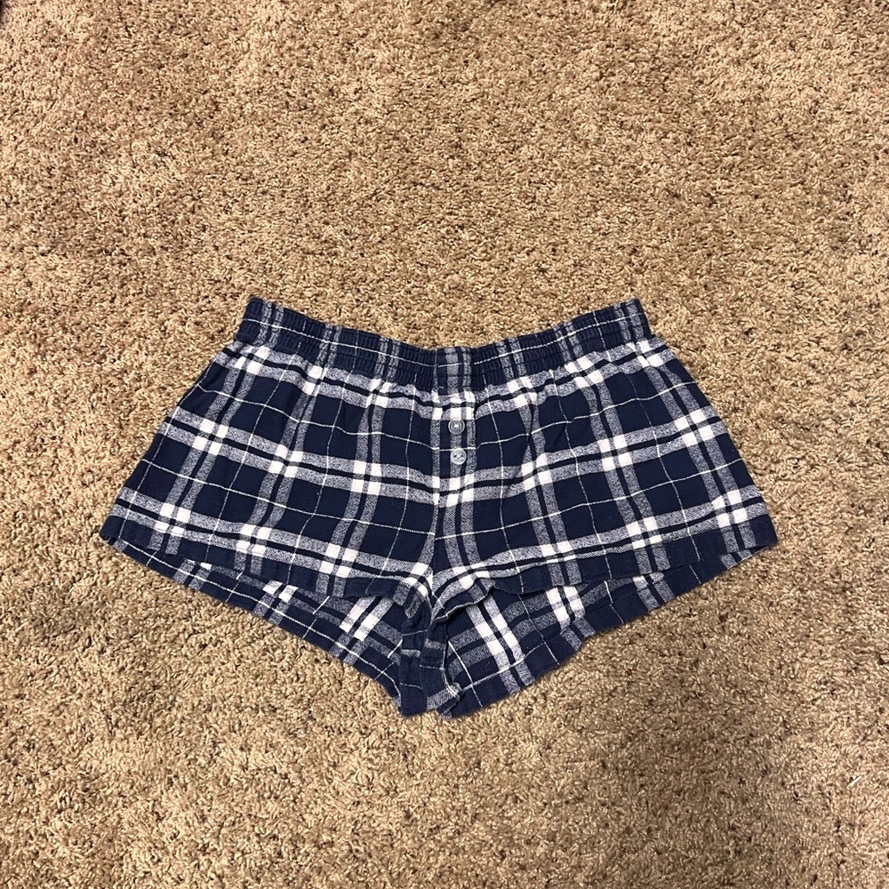 Boxercraft Blue Plaid Flannel Pajama Shorts